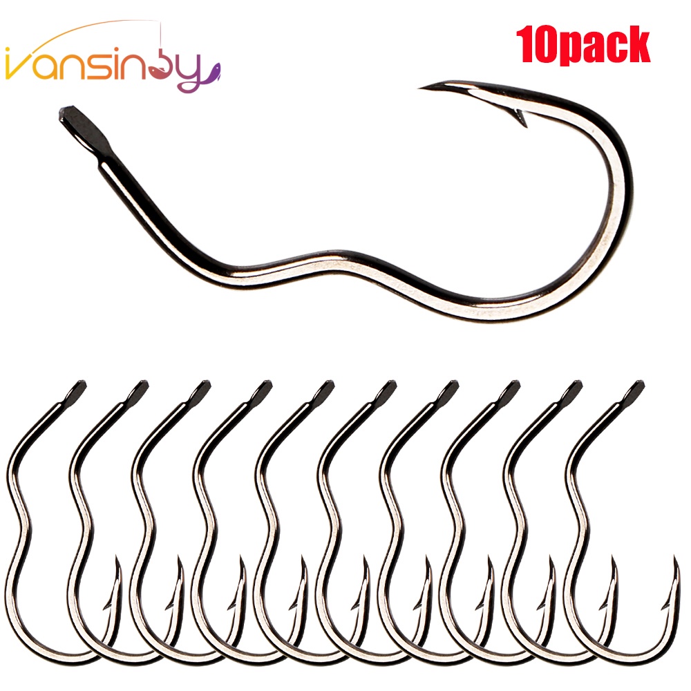 10pcs Anzol De Pesca Automático Mata Kail Pancing Anti-Running Fish Drop Line Double Barb Com Titani