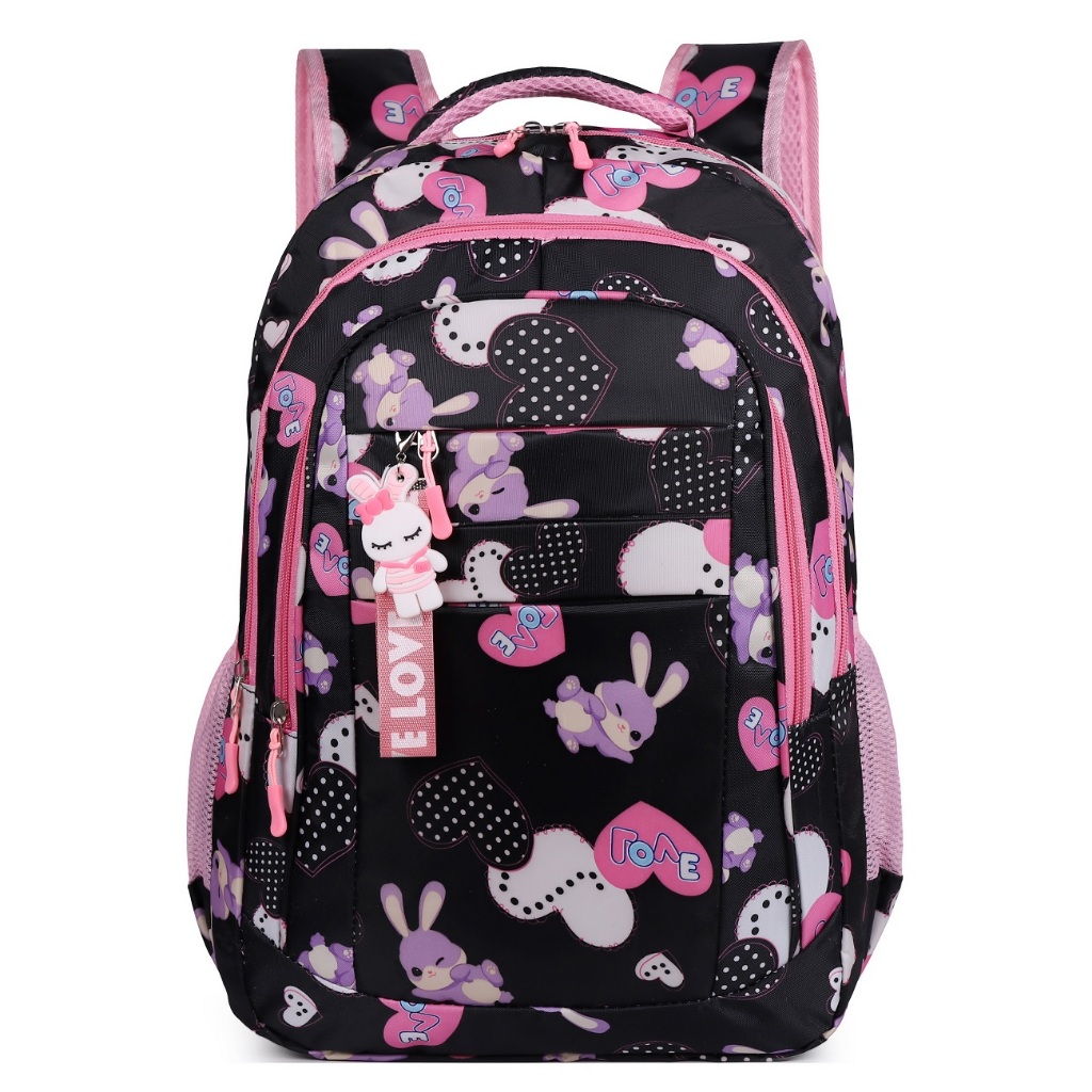 Mochila Infantil Escolar Colorida Desenho Animado Grande Resistente para Menino Menina Escola Passei
