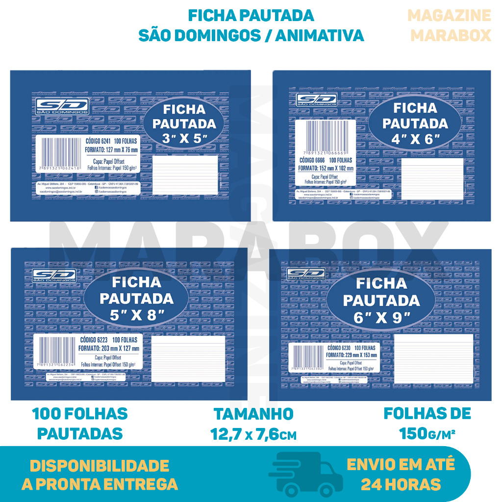 Ficha Pautada Bloco com 100 Folhas