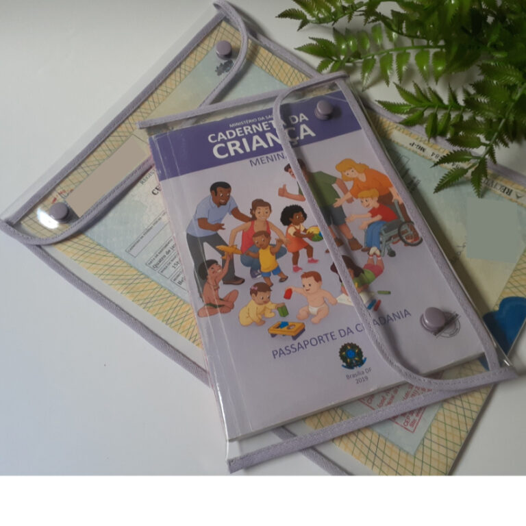 capa plastica para certidão e caderneta de vacina