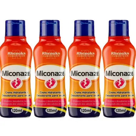 Kit 4 Creme Hidratante Miconaze Para Os Pés Anti 