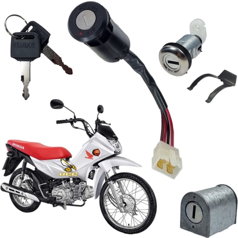 KIT CHAVE IGNIÇÃO + TRAVA GUIDÃO + TRAVA BANCO 