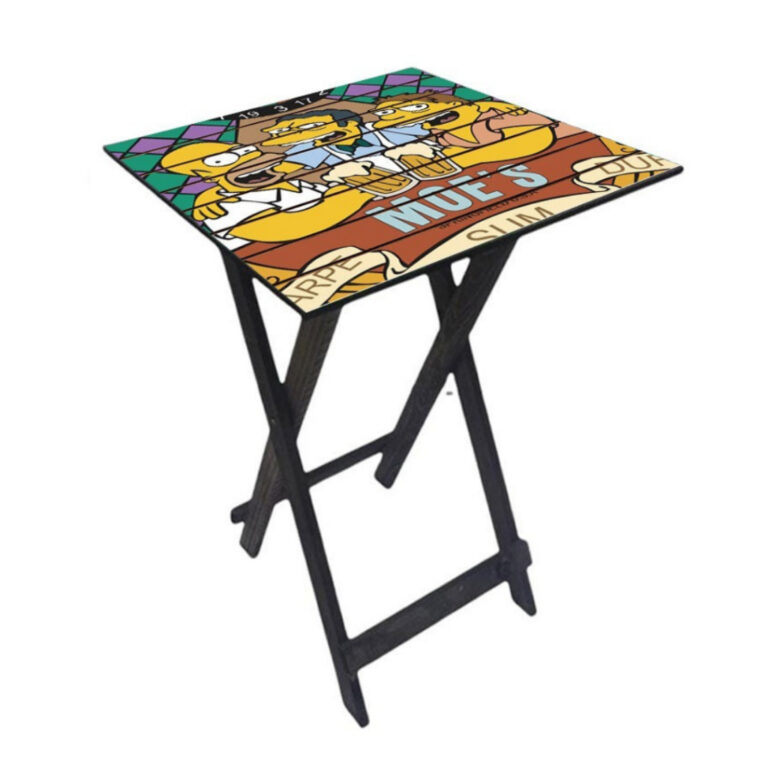 Mesa de Madeira Portátil Dobrável  Design Quadra