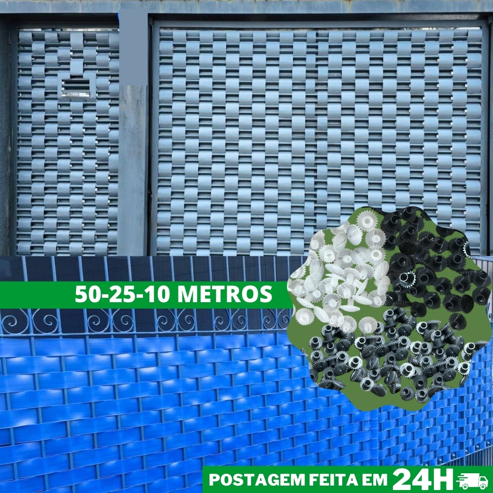 Protetor de Portão Varias Cores  (Tam: 50, 25 ou 10m de comp X 7 cm de altura)