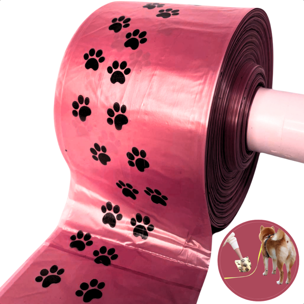 Bobina c/ 400 Saquinhos de Lixo Coco Pet Biodegradavel 28×30 Rosa