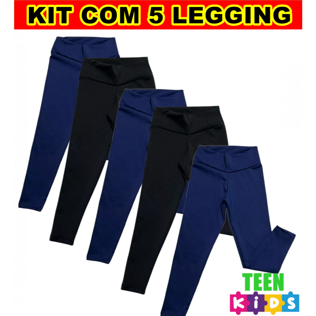 Kit C/ 3 Calças Legging Termica Flanelada Quentinha Infantil Juvenil Escolar Alta Qualidade Conforto