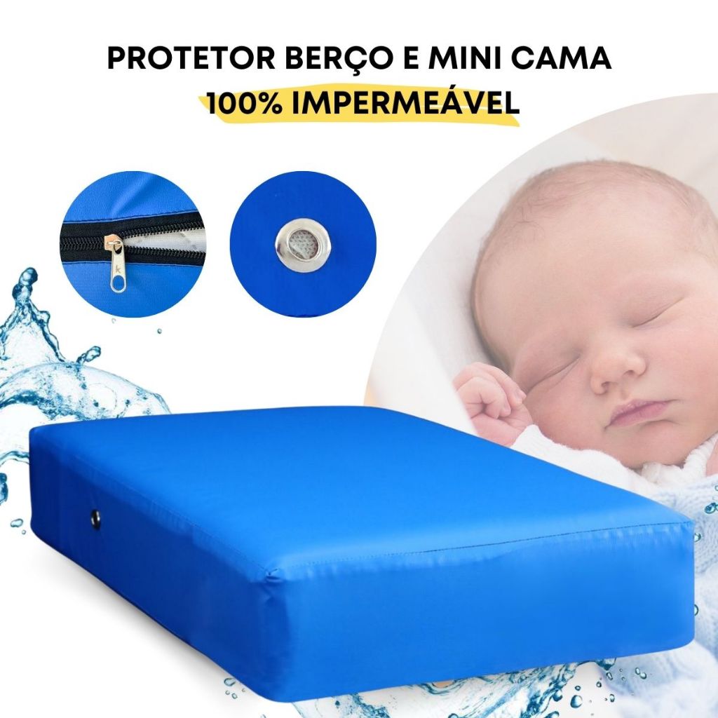 Protetor Capa Colchão Berço e Mini Cama Antixixi Silencioso Impermeável