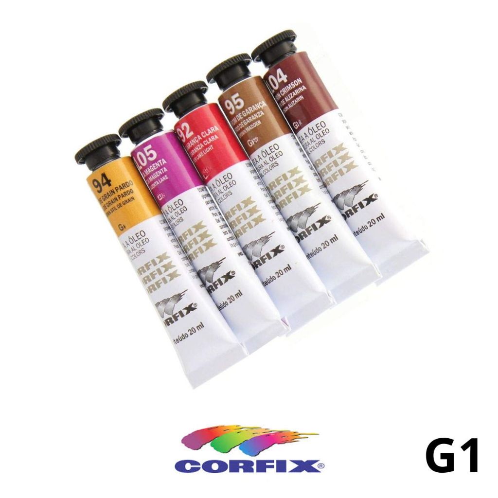 Tinta a Óleo Corfix 20ml G1 30020  Alta Pigmentação para Pintura Artística