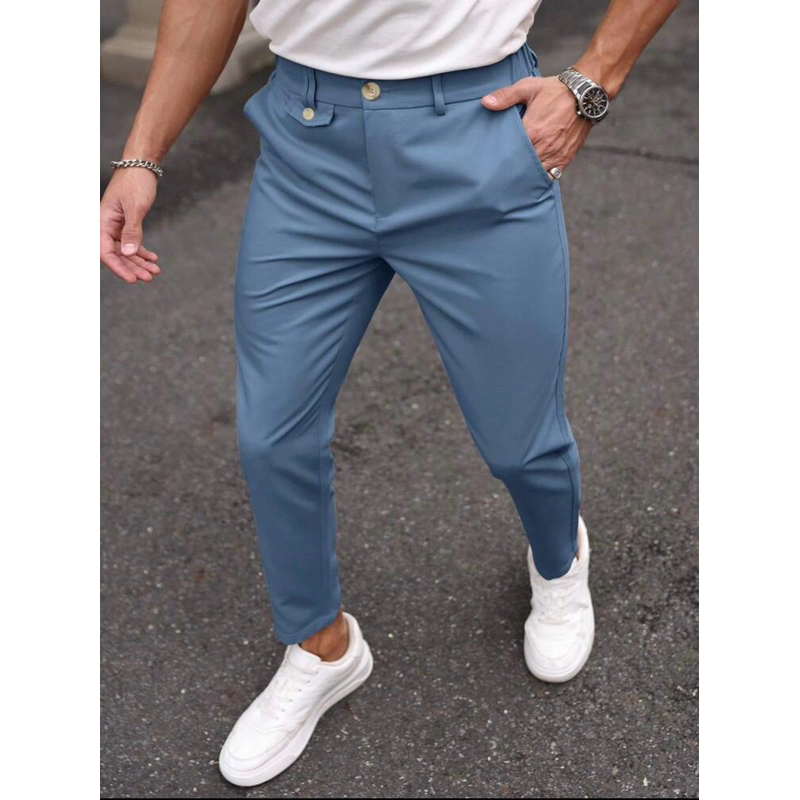 Calça masculina elegante alfaiataria premium detalhe no cos ABA