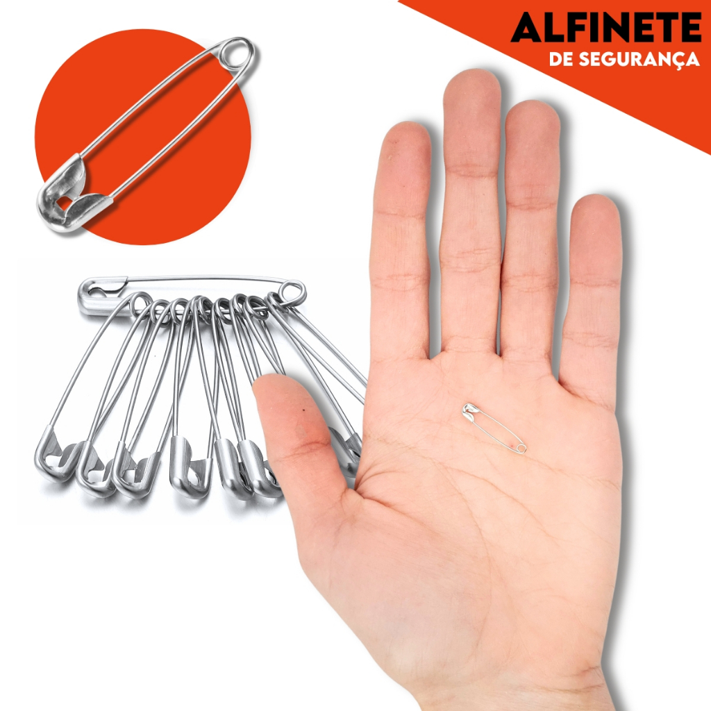 Alfinete de Segurança – Ouro/Prata – Pacote de 100/50 UN – Kit Completo Costura Artesanato Roupa