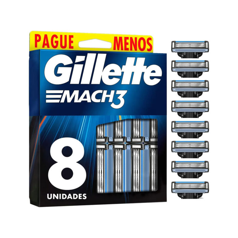 Refil para Barbear Gillette Mach3 com 8 unidades