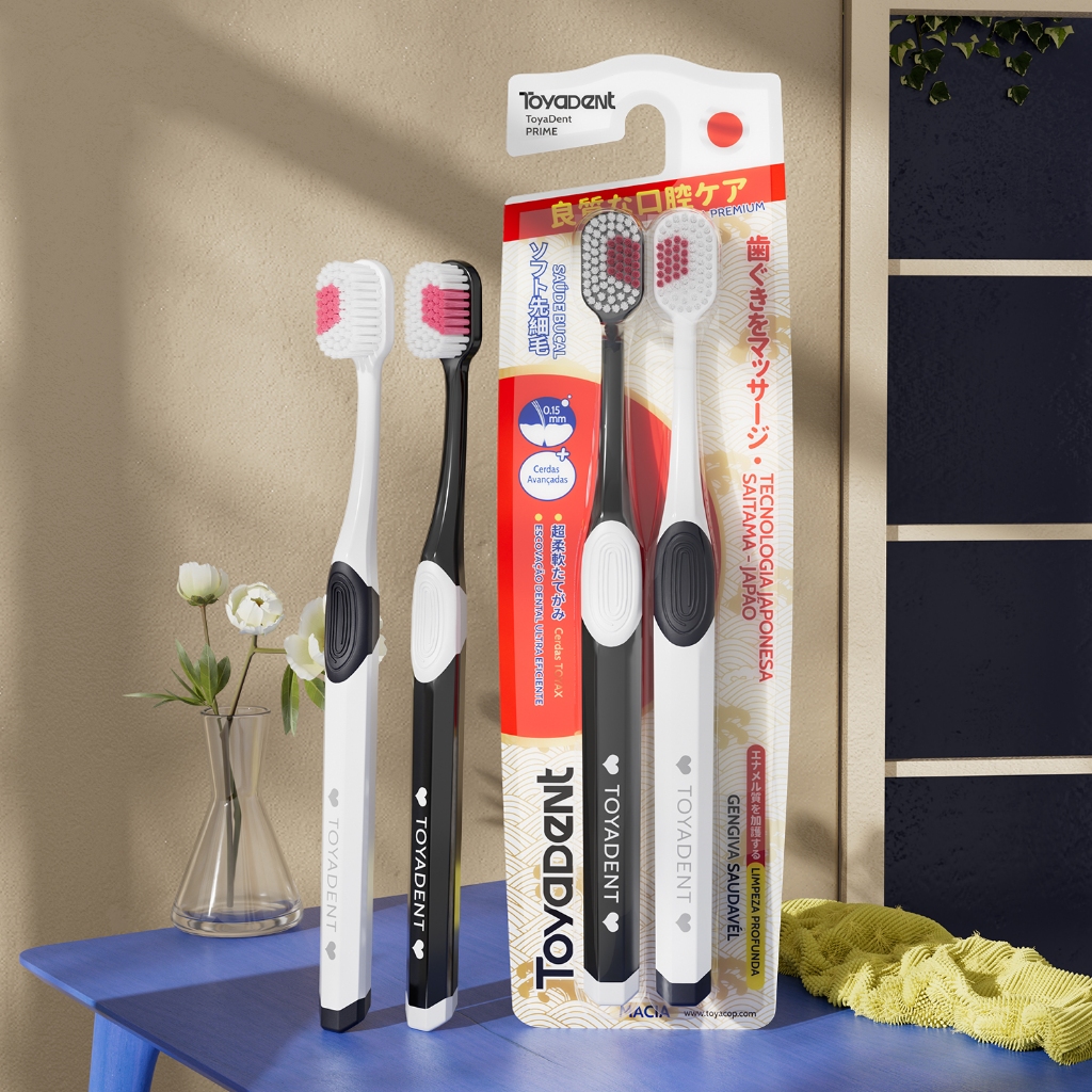 TOYADENT Escova de Dente Edição Love, Cerdas Alemãs Pedex, Design Japonês, Capa Protetora
