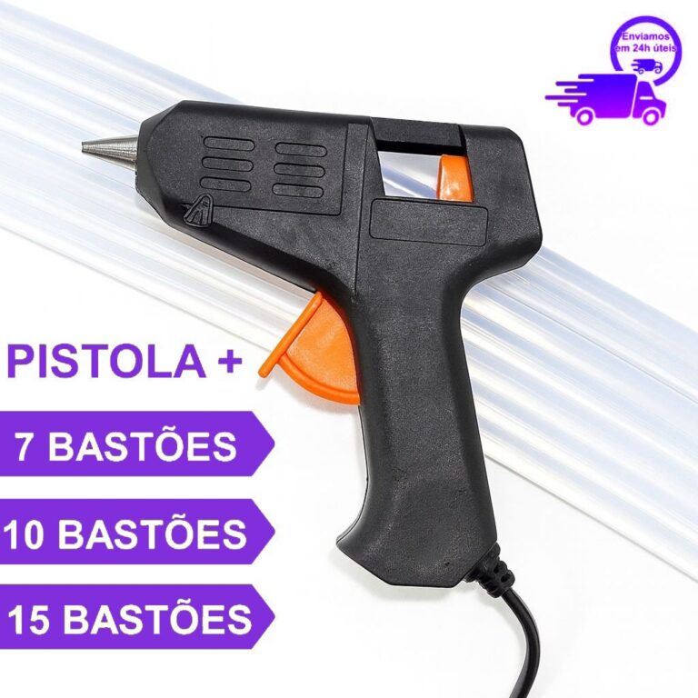 Kit Pistola Cola Quente Pequena Bivolt 10W + 7, 10