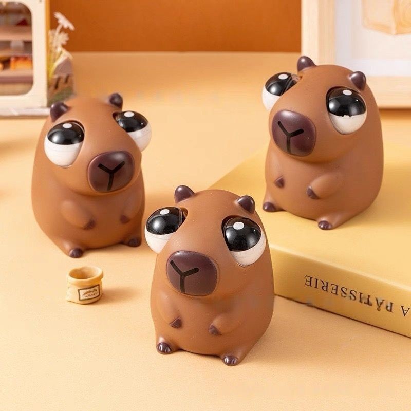 Capivara Anti-Stress  Relaxa, Diverte e Alivia a Ansiedade (Olhos Saltitantes)