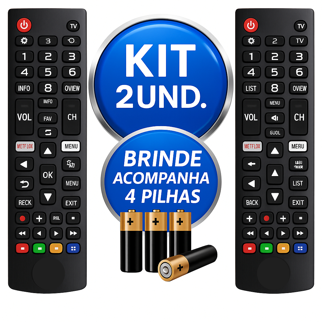 Kit  Controle Remoto LG Smart TV  Compatível LCD LED HDTV UHD OLED 3D 4K