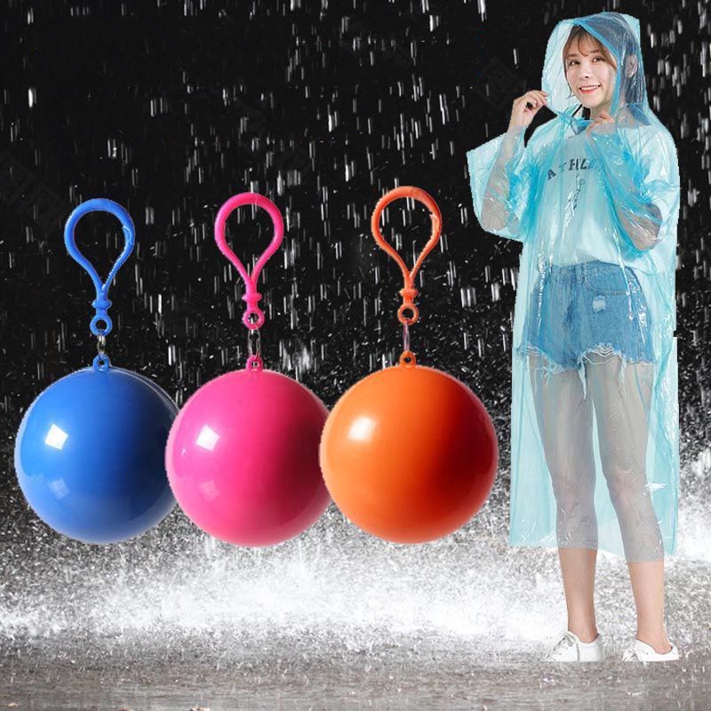 Capa Protetora De Chuva infantil menina menino com Chaveiro bola colorido portátil para mochila Adul