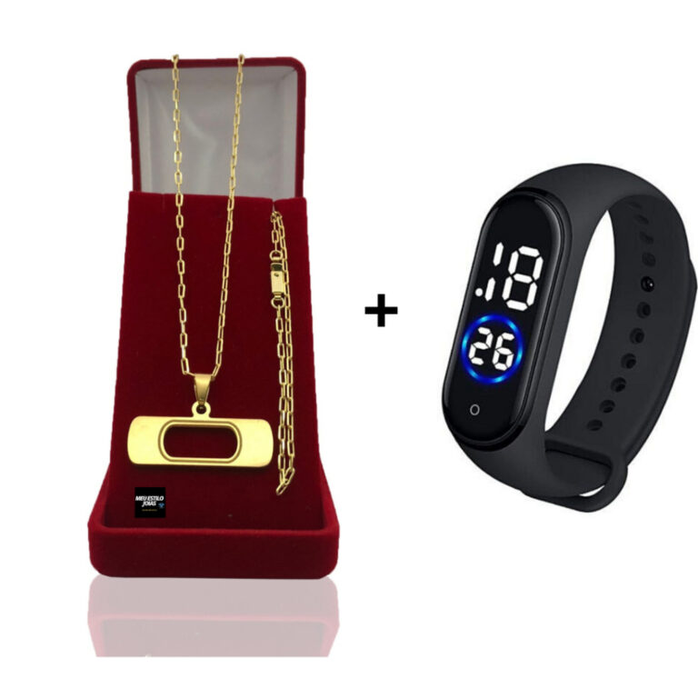 Corrente Masculina Infantil Banhado Ouro 2mm Com P