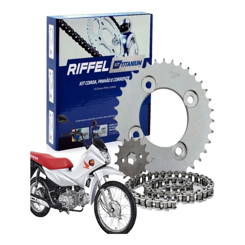 Kit Relação Tração Transmissão Pop 100 2007 A 2015 Original Riffel