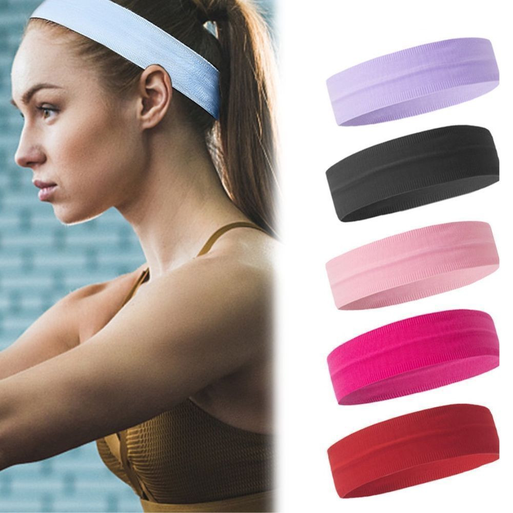 kit 5 Faixas De Cabelo yoga Elástico Esportes Correndo Fitness HeadwearTurbanteCabeça cores Sortidas