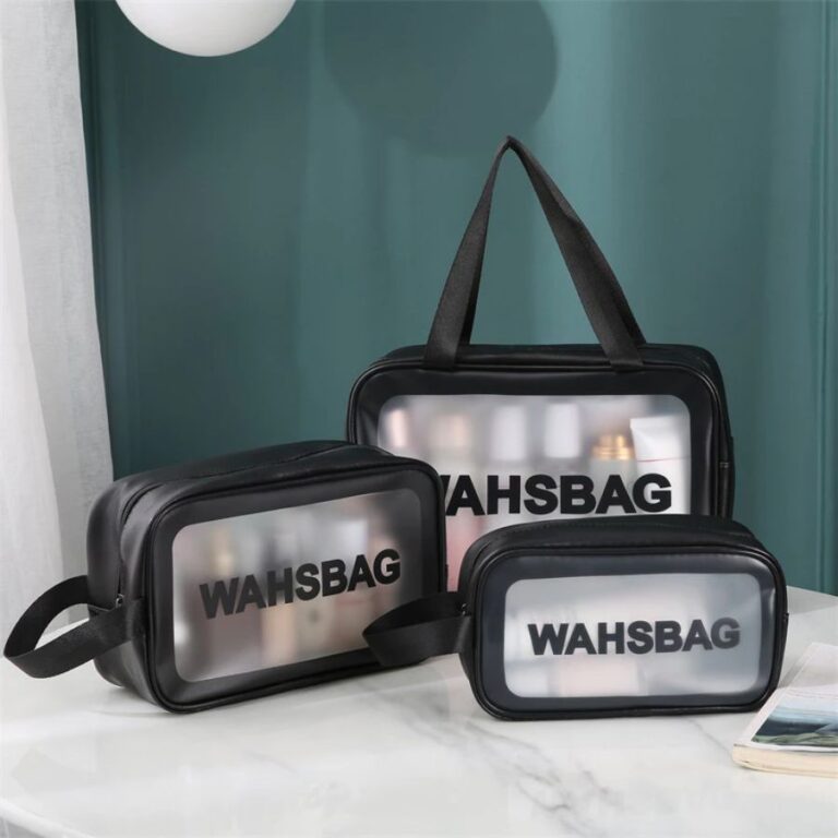 Kit 3 Necessaire Maquiagem Transparente WashBag A 