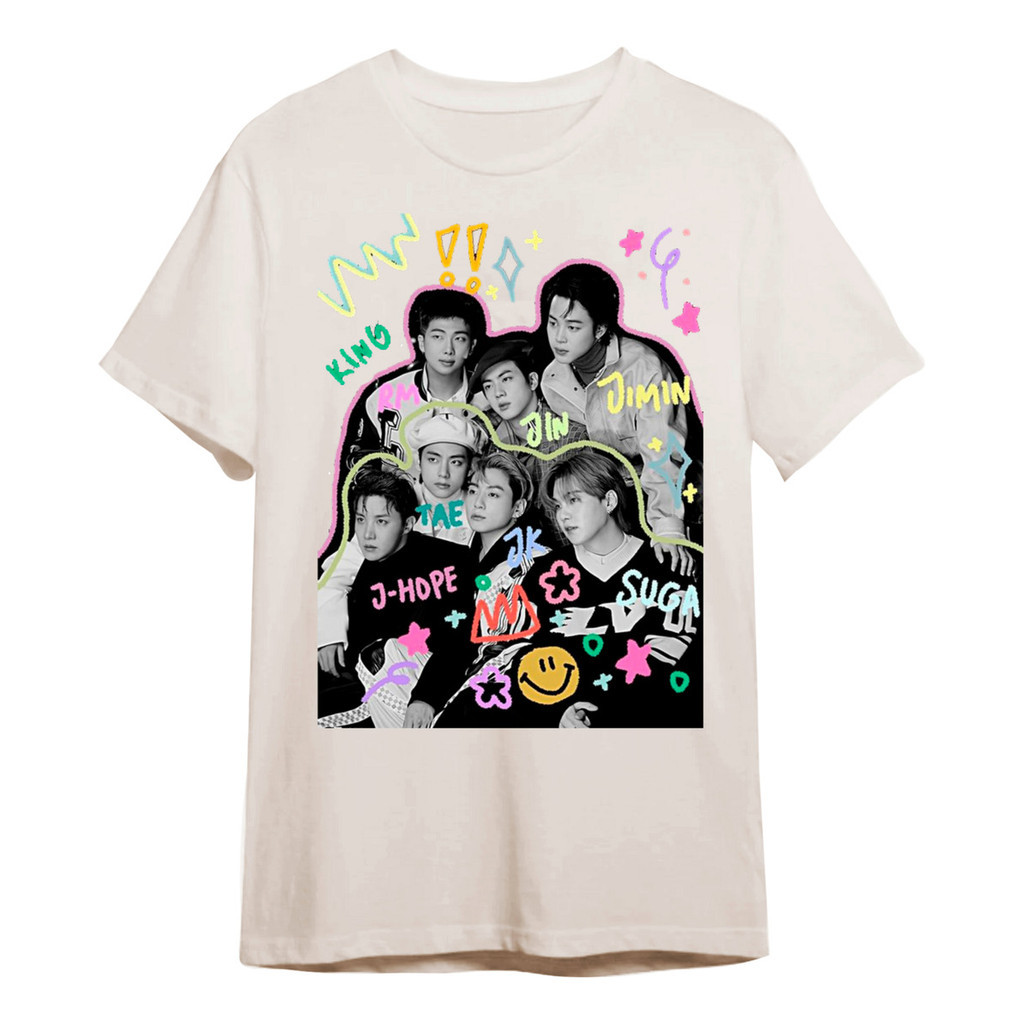 Camiseta Algodão Suga Jimin J-hope K- Pop Arte Bts unissex infantil e adulto