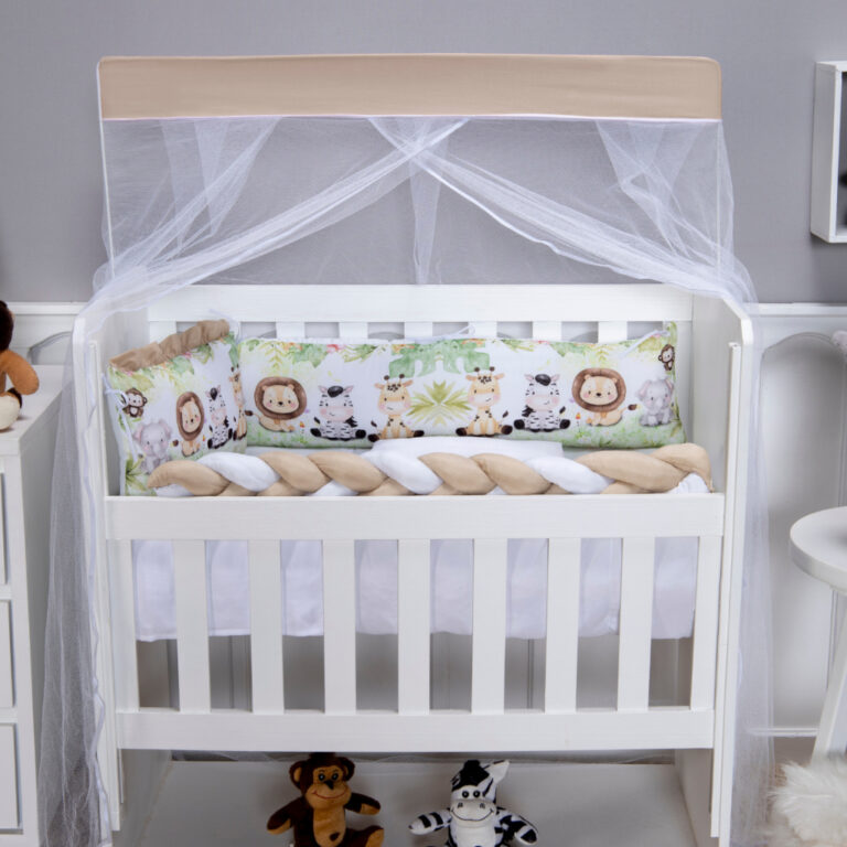 Kit Protetor de Mini Berço Menino e Menina Safari