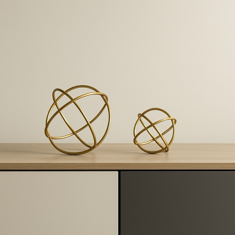 Dupla de esferas para casa e decoração argola de ferro