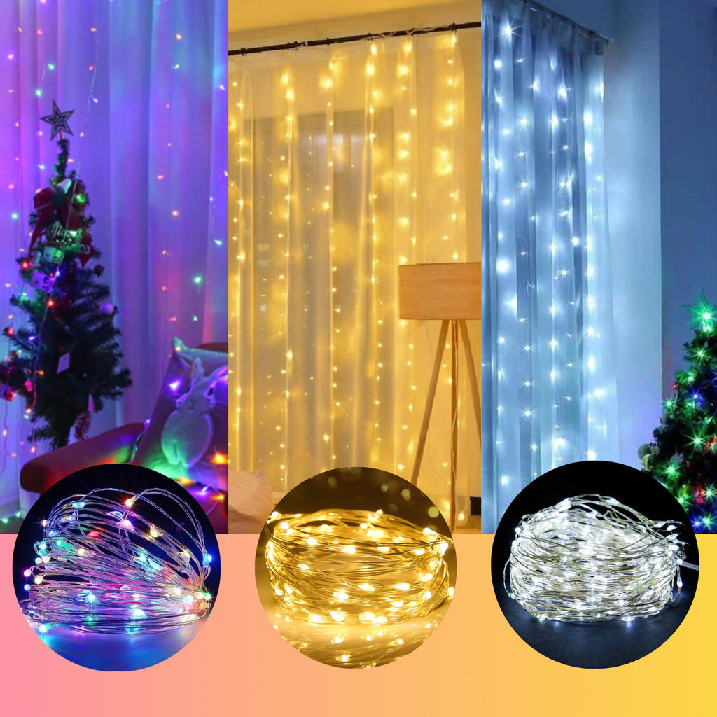 Cortina Led Decoração 3×3 Metros 110v/220v Bivolt + 300 Leds