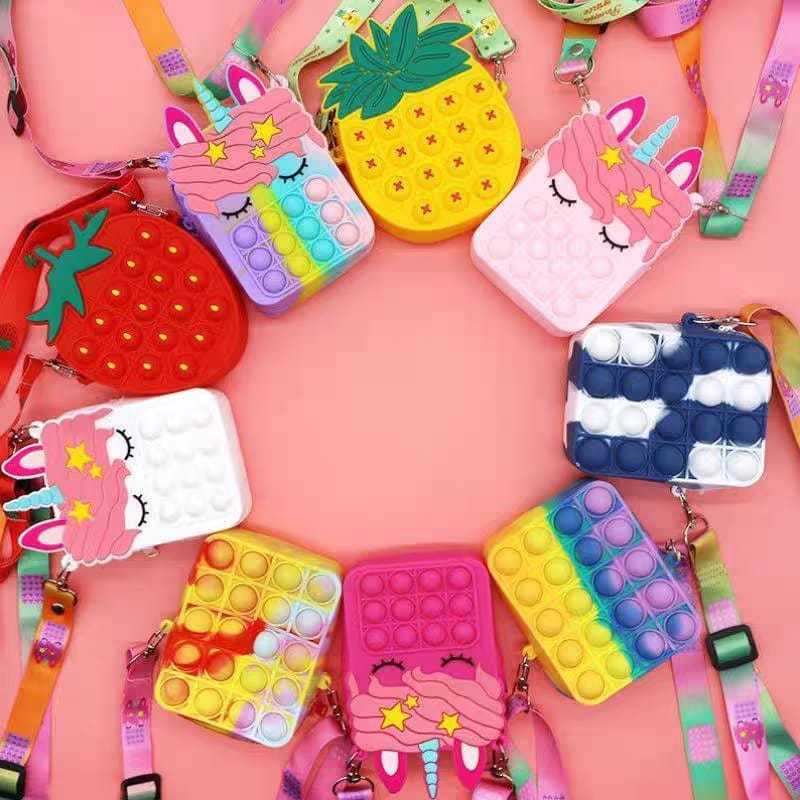 Z.W BIJUX – Bolsa Pop It Mochila Infantil De Silicone – Porta moedas