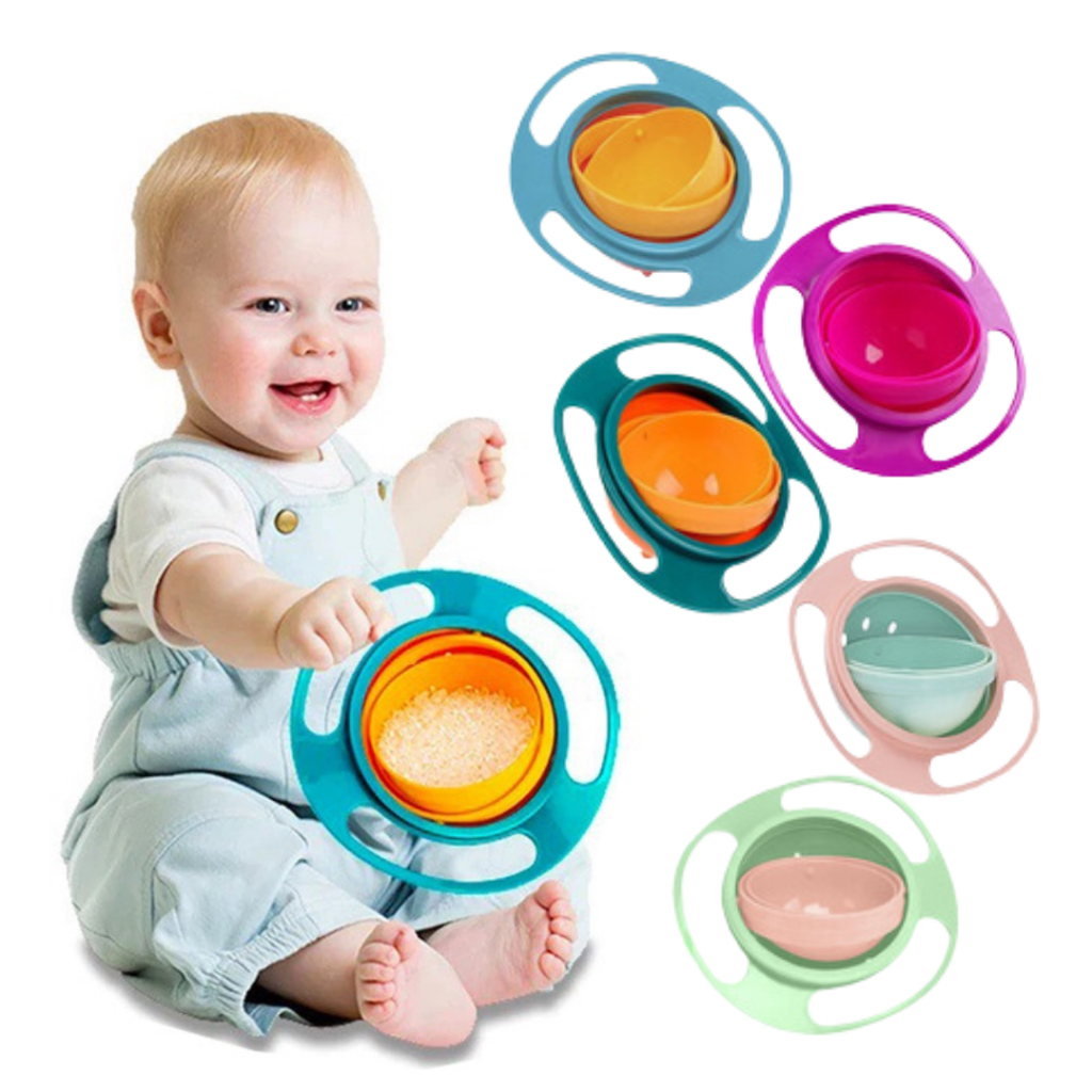 Prato Mágico Infantil Bebê Giratório 360 Não Derrama Super Prático E Seguro