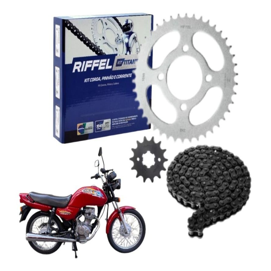 Kit Relação Tração Transmissão Fan Cg Titan 125 83 84 85 86 87 88 89 90 91 92 A 99 Original Riffel