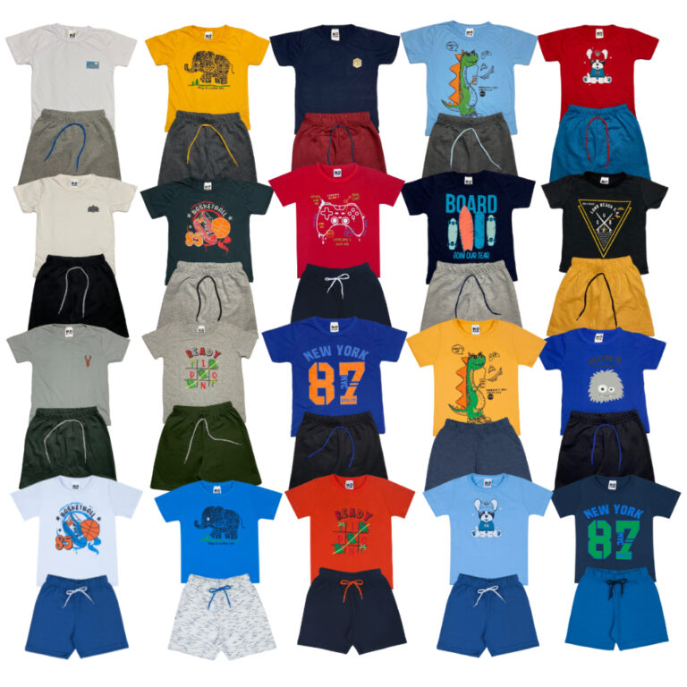 Kit 10 Peças Infantil Menino com Bermuda e Camise