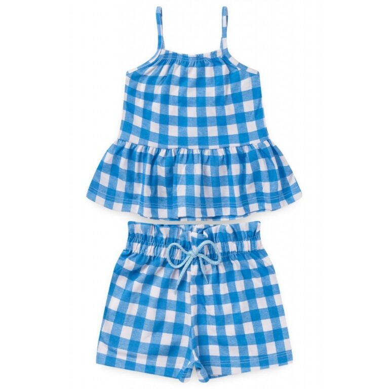 Conjunto Infantil Feminino Xadrez Alcinha