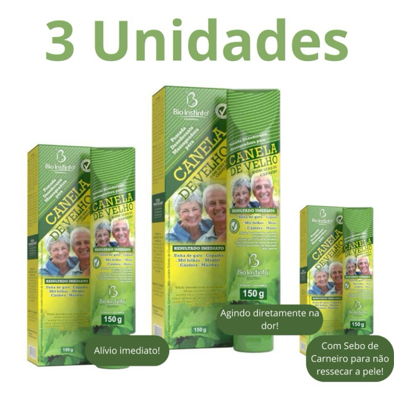 03 UN CANELA DE VELHO 150g Pomada Relaxante Muscul