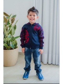 Jaqueta de Tricot Suéter Infantil Homem Aranha Co