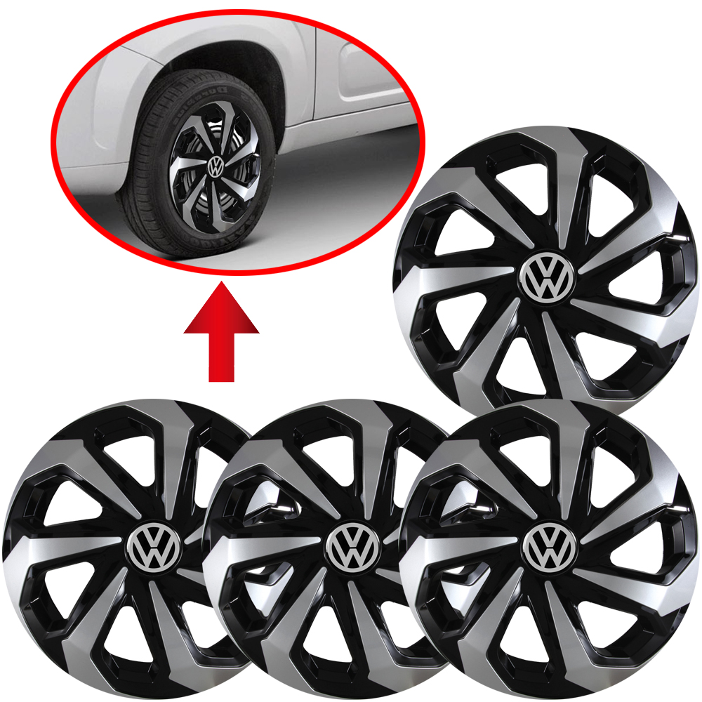 Jogo 4 Calotas Esportivas aro 13/14/15 Spider Vw Gol G2 G3 G4 G5 G6 G7 G8 G9