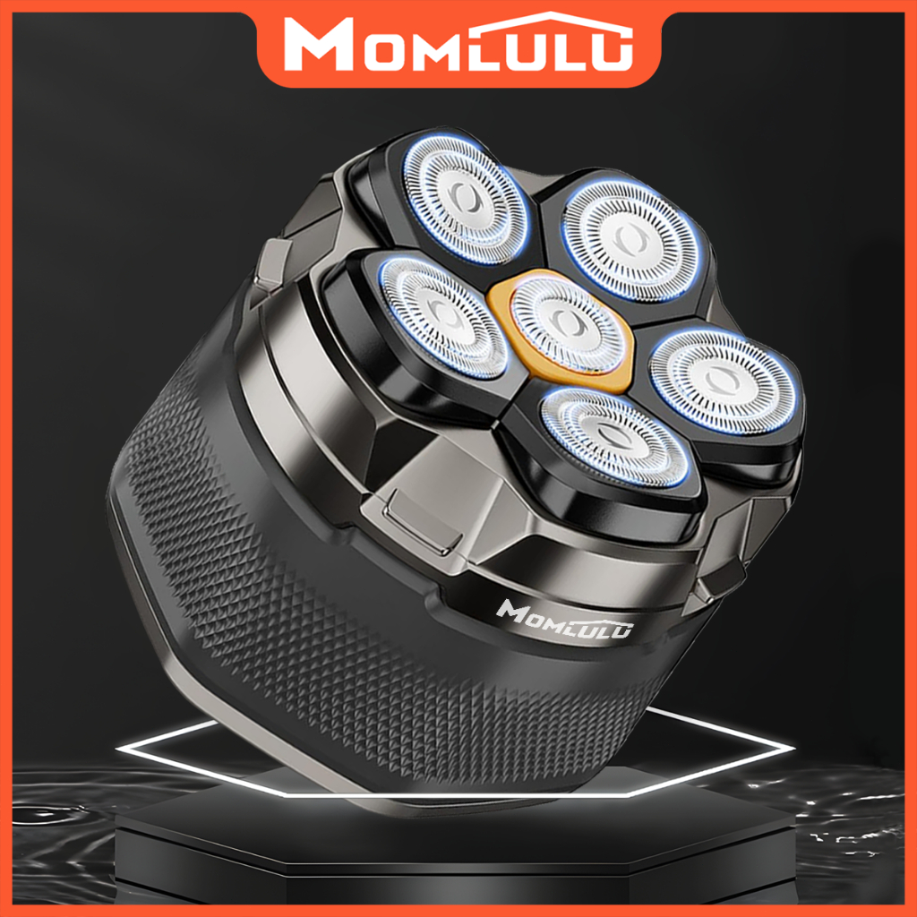 6D Magnética Máquina De Cortar Cabelo Elétrico Para Cabeça Raspada Lâmina Inox Barbeador PortáTil Ap