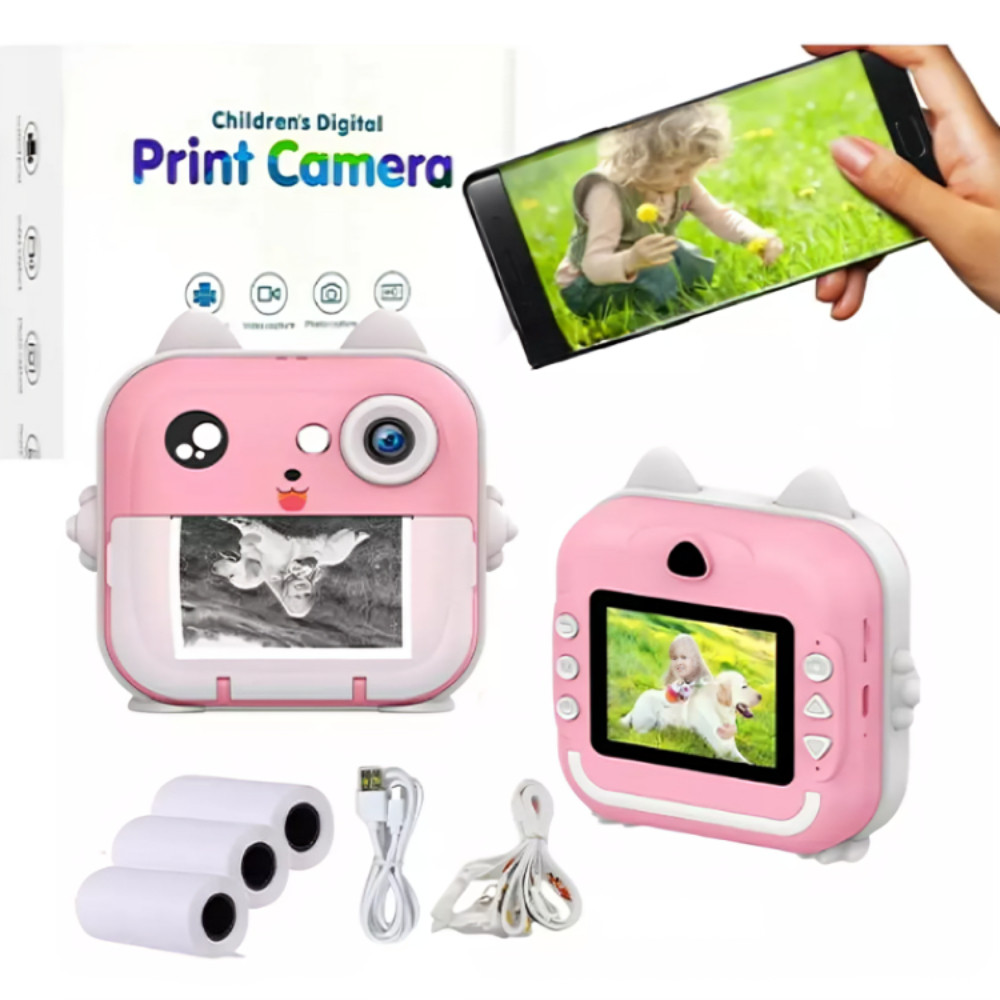 Mini Camera De Impressão Instantânea Para Crianças Vídeo Fotografia Digital Fotográfica Toy Envio Im