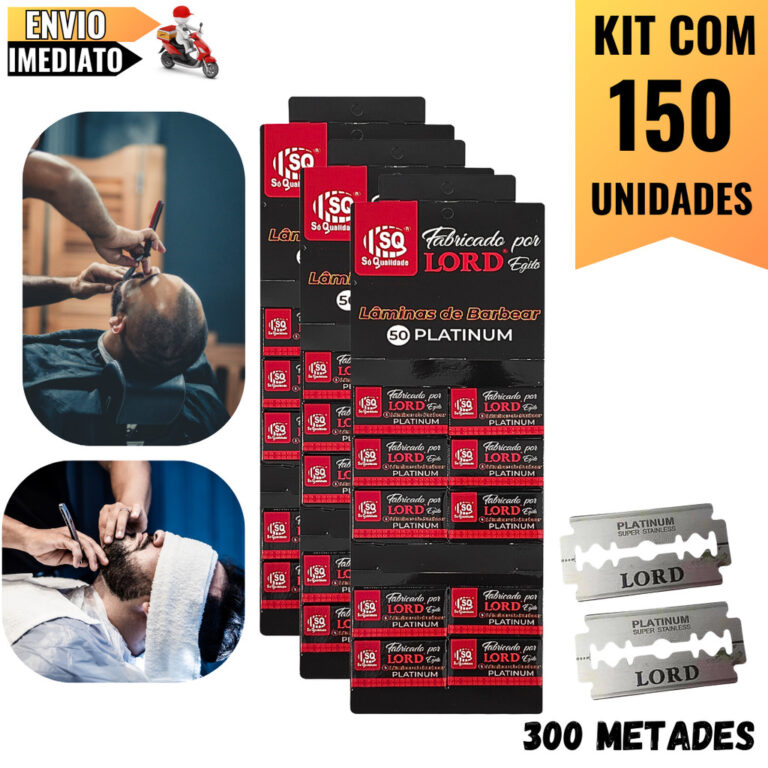 Kit com 150 Lâminas LORD PLATINUM  Qualidade Prem