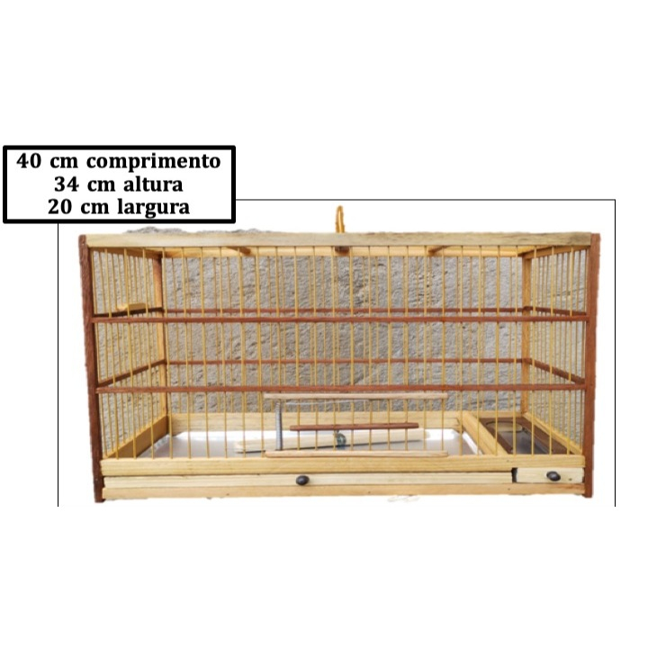 Gaiola quadrada em Madeira e Fibra para Aves: Cole