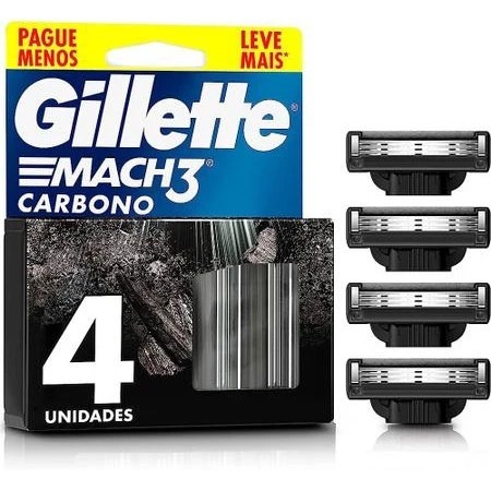 Gillette Mach3 Carbono Refil Com 4 Com 8 Com 16 Un