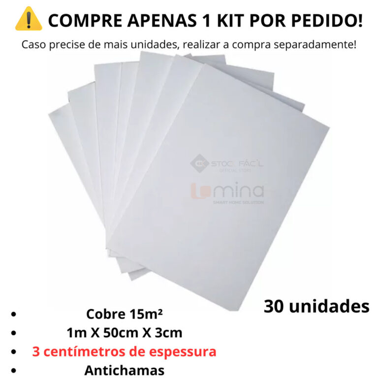Kit 30 Placas de Isopor 3cm Isolamento Calor e de 