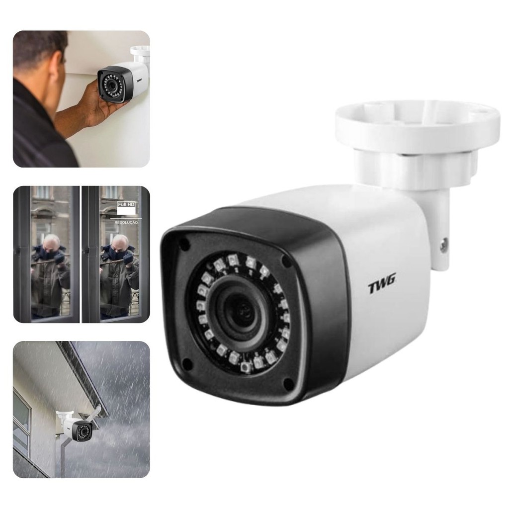 Câmera Segurança Bullet 4×1 HD 2MP 1/4 Lente 2,8mm 18 Leds