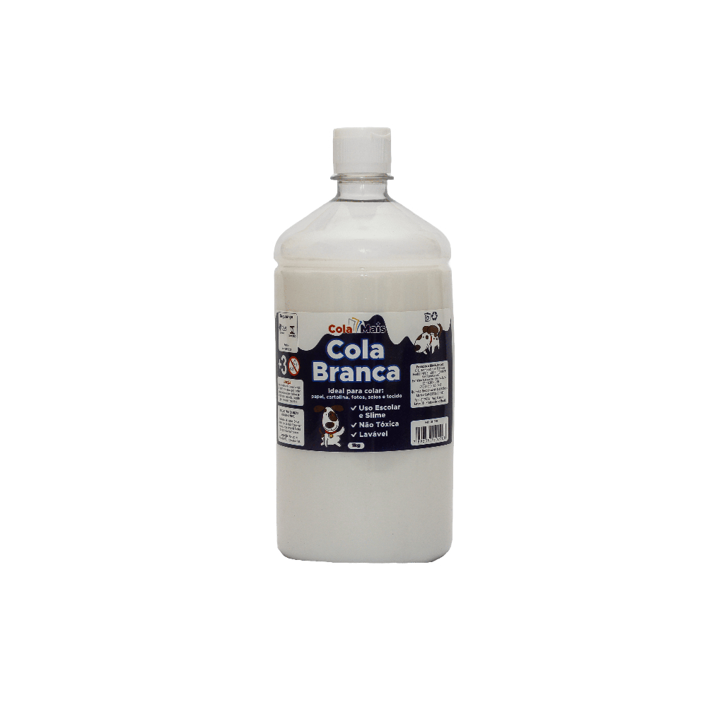 Cola Branca 1 kg Cola Mais PVA Extra  | Escolar E Artesanato | Secagem Rápida/