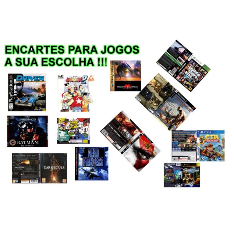 Encartes para jogos cd dvd Blueray cds de música 