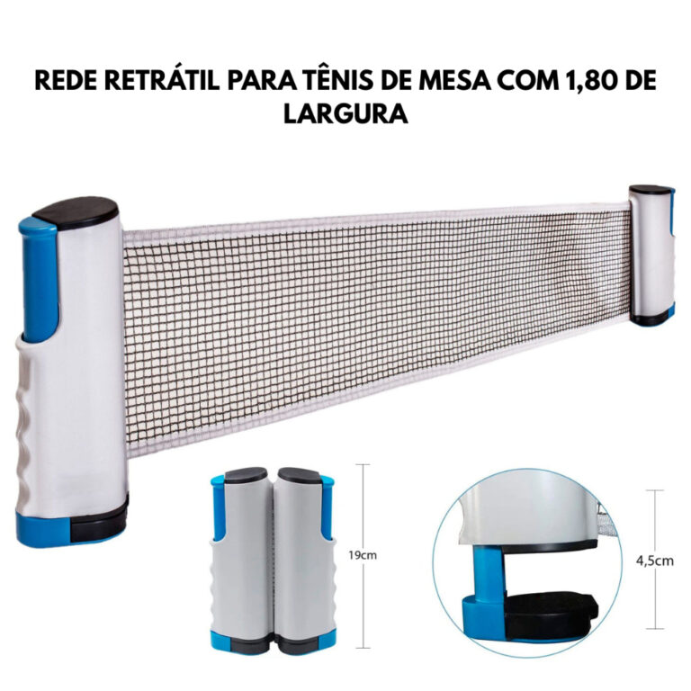 Rede Retrátil Para Tênis de Mesa Ping Pong Com 1