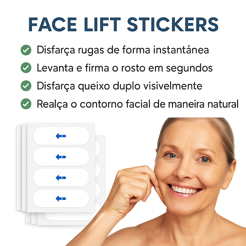 Adesivo Lifting Facial Fita Invisível Antirrugas Antienvelhecimento Estica a Pele Disfarça as Rugas