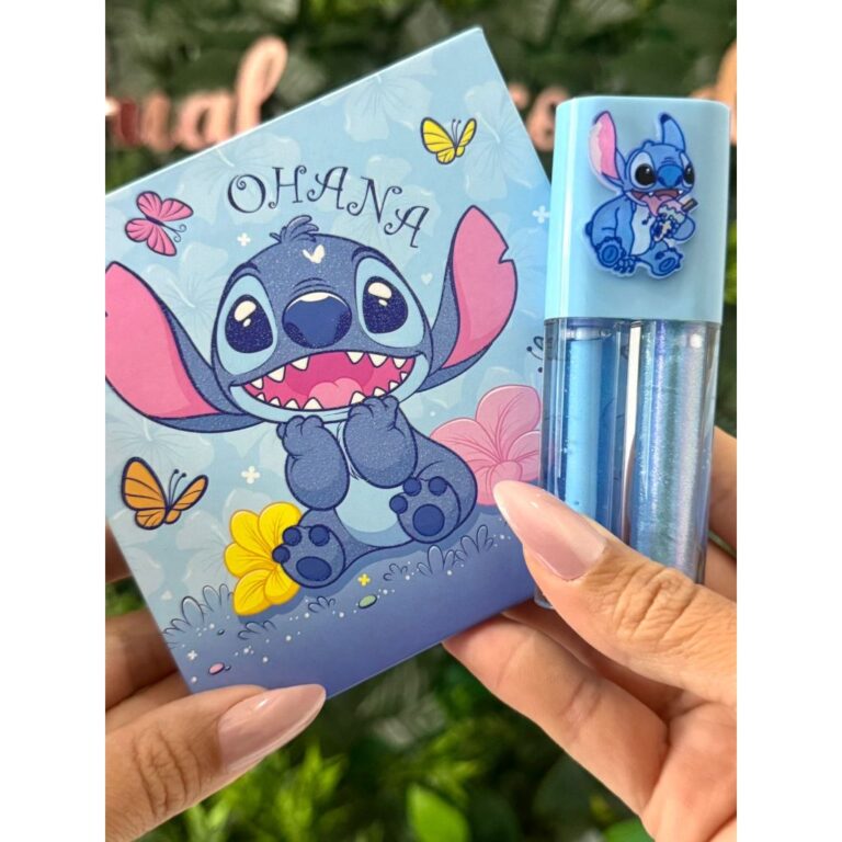 Kit Lilo E Stitch Estojo de Maquiagem e Glos Labia