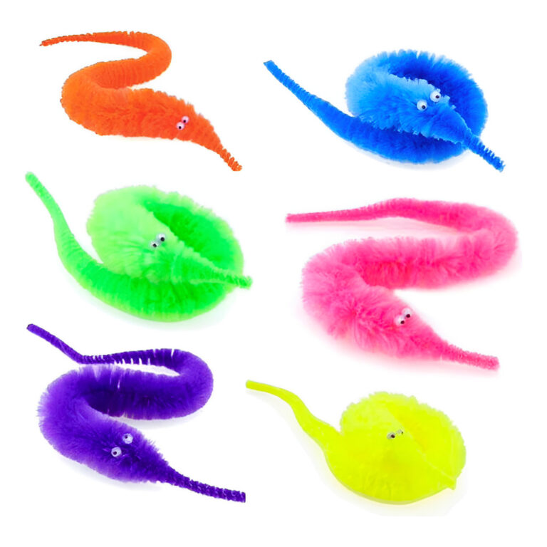 Kit 2 Minhoca Maluca Brinquedo Twisty Worm Pelucia