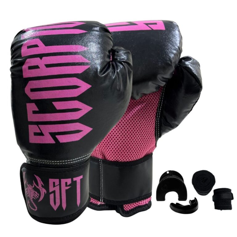 Luva Muay Thai Boxe Kickboxing Bandagem+Bucal+Saco